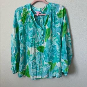 Lilly Pulitzer Elsa Top Poolside Blue First Impressions Size medium Rare
